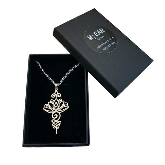 Lotus flower pendant necklace