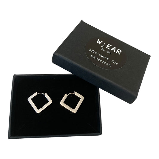 Square huggy hoops