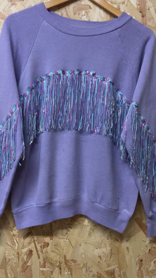 Sequin Fringe Disco Jumper M