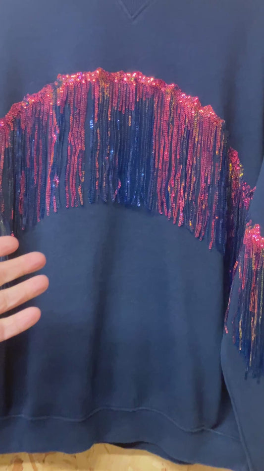 Sequin Fringe Disco Jumper L